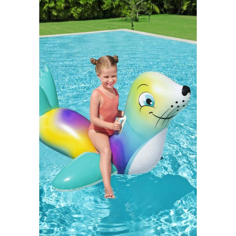 BESTWAY 41479 FLASH N' SPLASH SEAL KIDS RIDE-ON POOL FLOAT 157X114CM