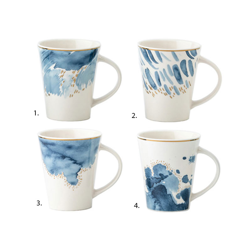 NEW BONE MUG BLUE&WHITE 350ML 