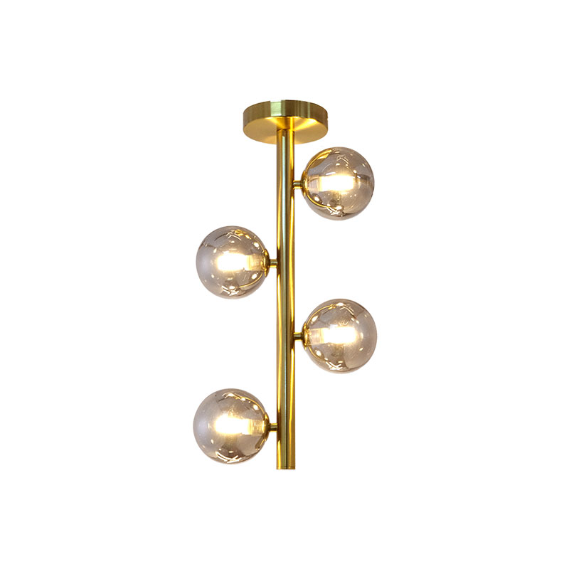 SUNLIGHT 4xG9 (MAX.4x5W) CEILING LIGHT GLASS SMOKEY BRASS IP20 Ø100xL250xH485MM