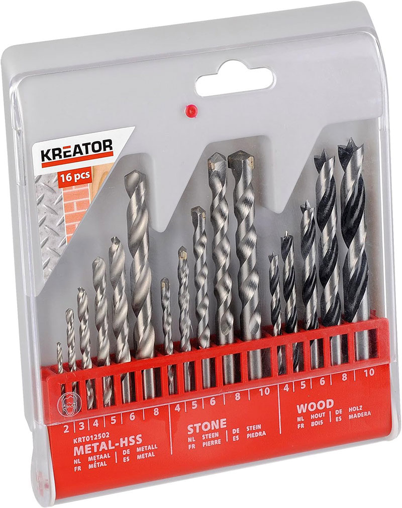 KREATOR DRILL SETS 2-10MM-16 PIECES