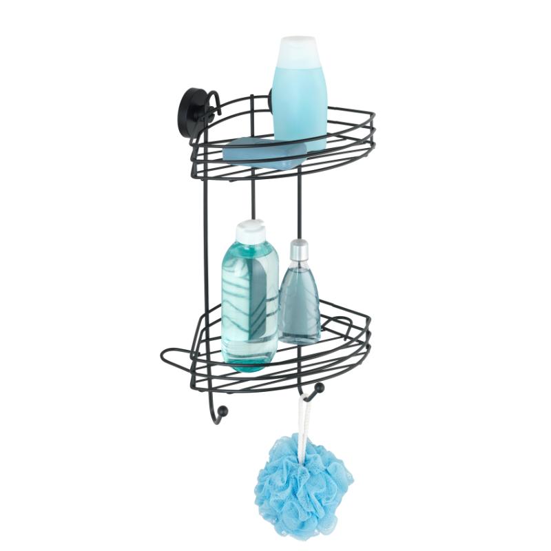 WENKO VACUUM-LOC 2-TIER CORNER RACK ΜΑΥΡΟ