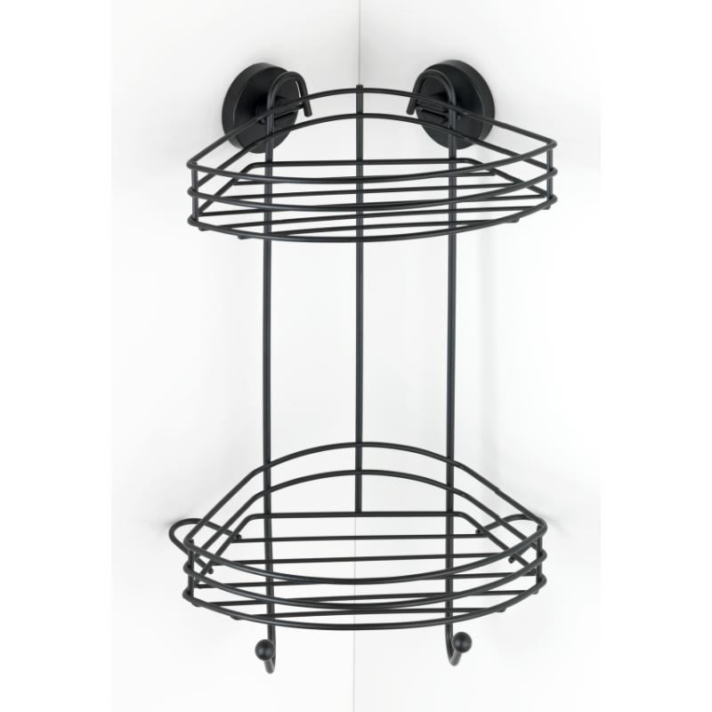 WENKO VACUUM-LOC 2-TIER CORNER RACK ΜΑΥΡΟ