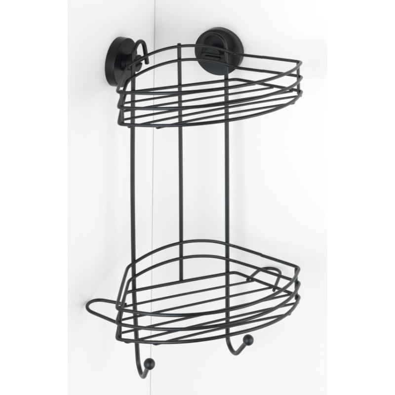 WENKO VACUUM-LOC 2-TIER CORNER RACK ΜΑΥΡΟ