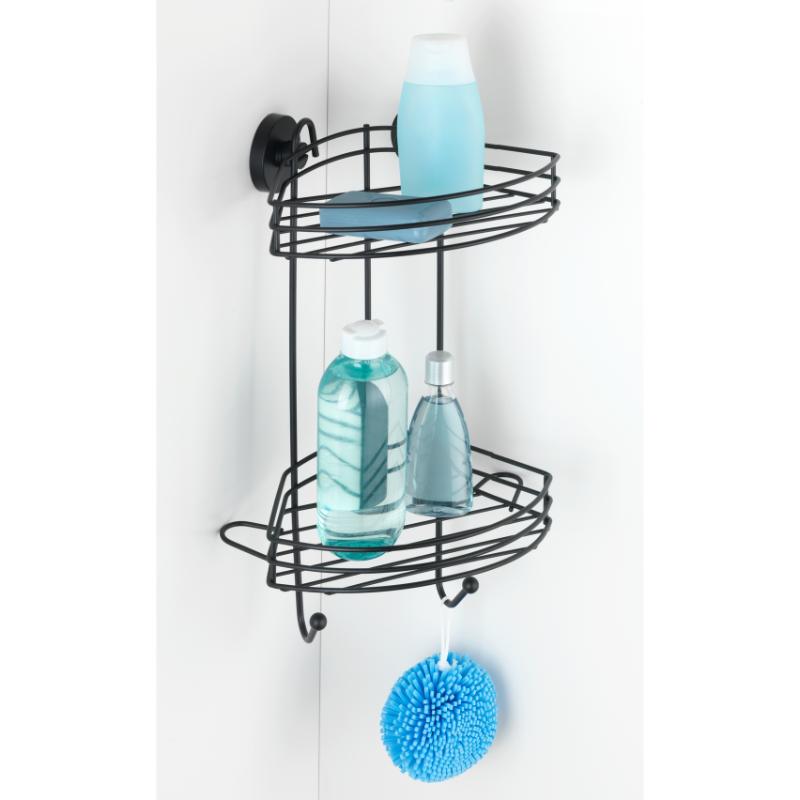 WENKO VACUUM-LOC 2-TIER CORNER RACK ΜΑΥΡΟ