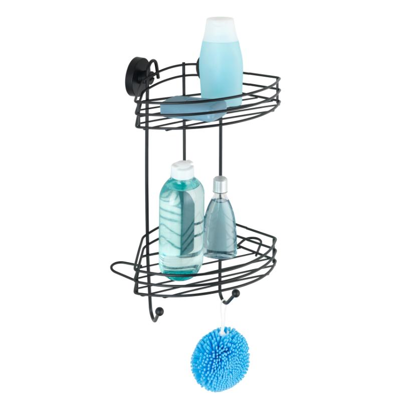 WENKO VACUUM-LOC 2-TIER CORNER RACK ΜΑΥΡΟ