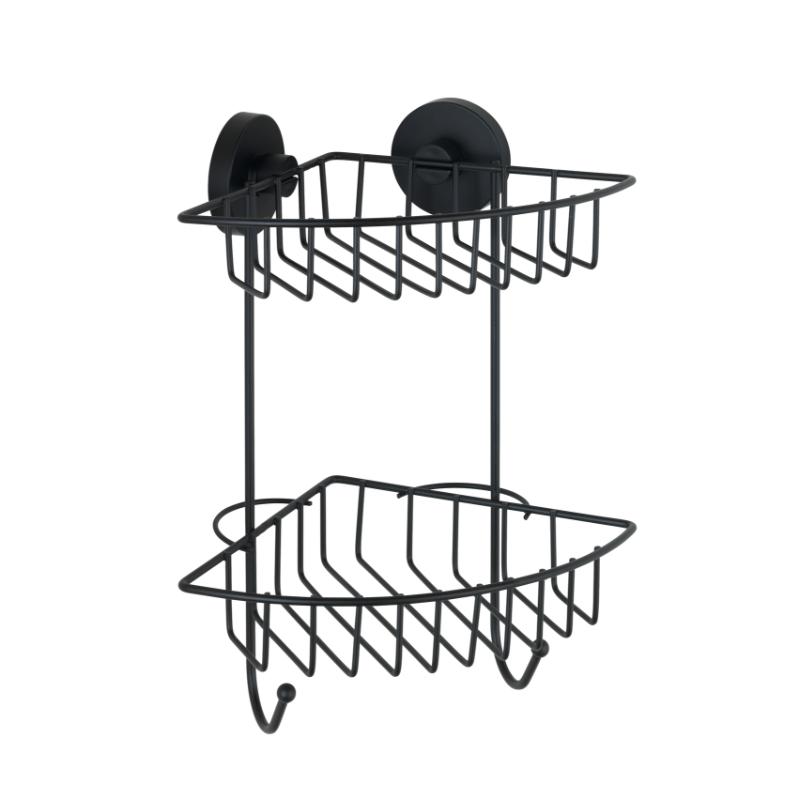 WENKO VACUUM-LOC 2-TIER CORNER RACK BARI ΜΑΥΡΟ