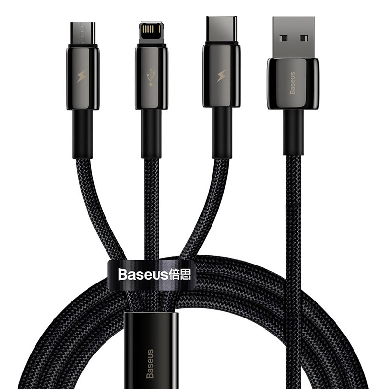 BASEUS ΚΑΛΩΔΙΟ 3-ΣΕ-1 USB TYPE C / MICRO USB / LIGHTNING