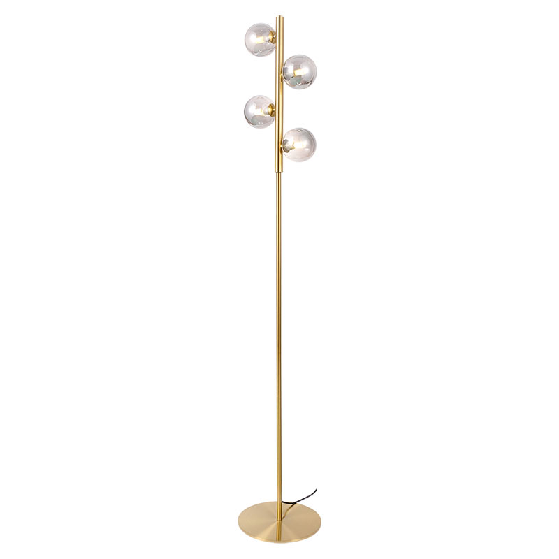 SUNLIGHT 4xG9 (MAX.4x5W) FLOOR LAMP SMOKEY GLASS BRASS IP20 L249xH1540MM