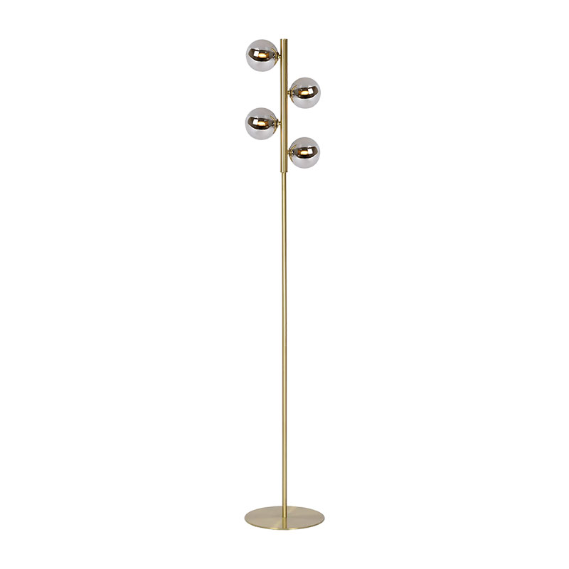 SUNLIGHT 4xG9 (MAX.4x5W) FLOOR LAMP SMOKEY GLASS BRASS IP20 L249xH1540MM