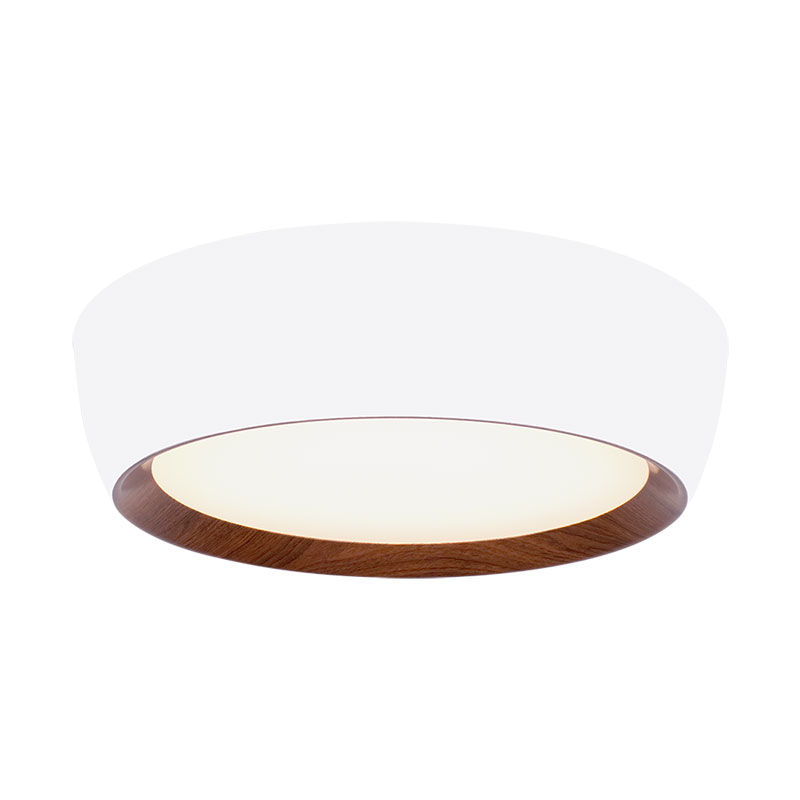 SUNLIGHT LED 30W CEILING LIGHT METAL+ACRILIC WHITE+WOOD 3000K 1350LM IP20 Ø500xH130MM