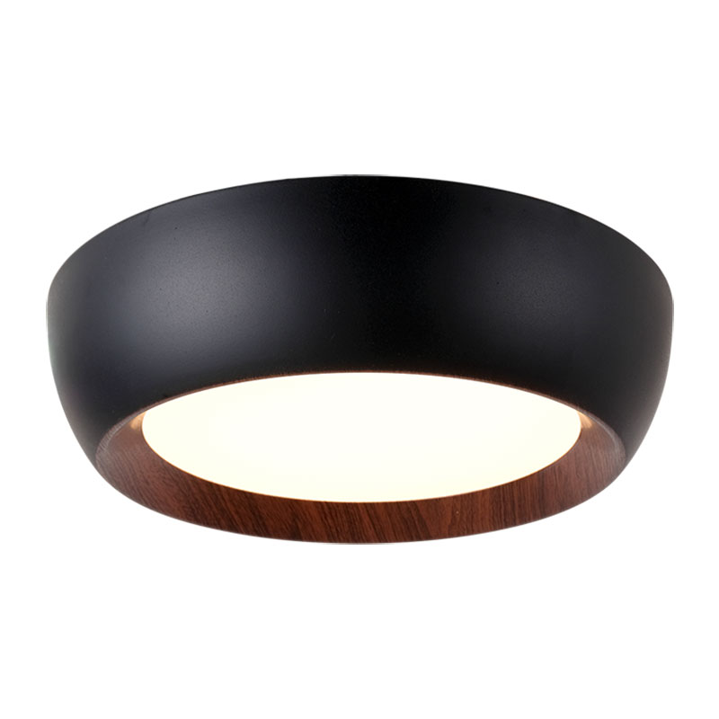 SUNLIGHT LED 20W CEILING LIGHT METAL+ACRILIC BLACK+WOOD 3000K 1000LM IP20 Ø400xH100MM