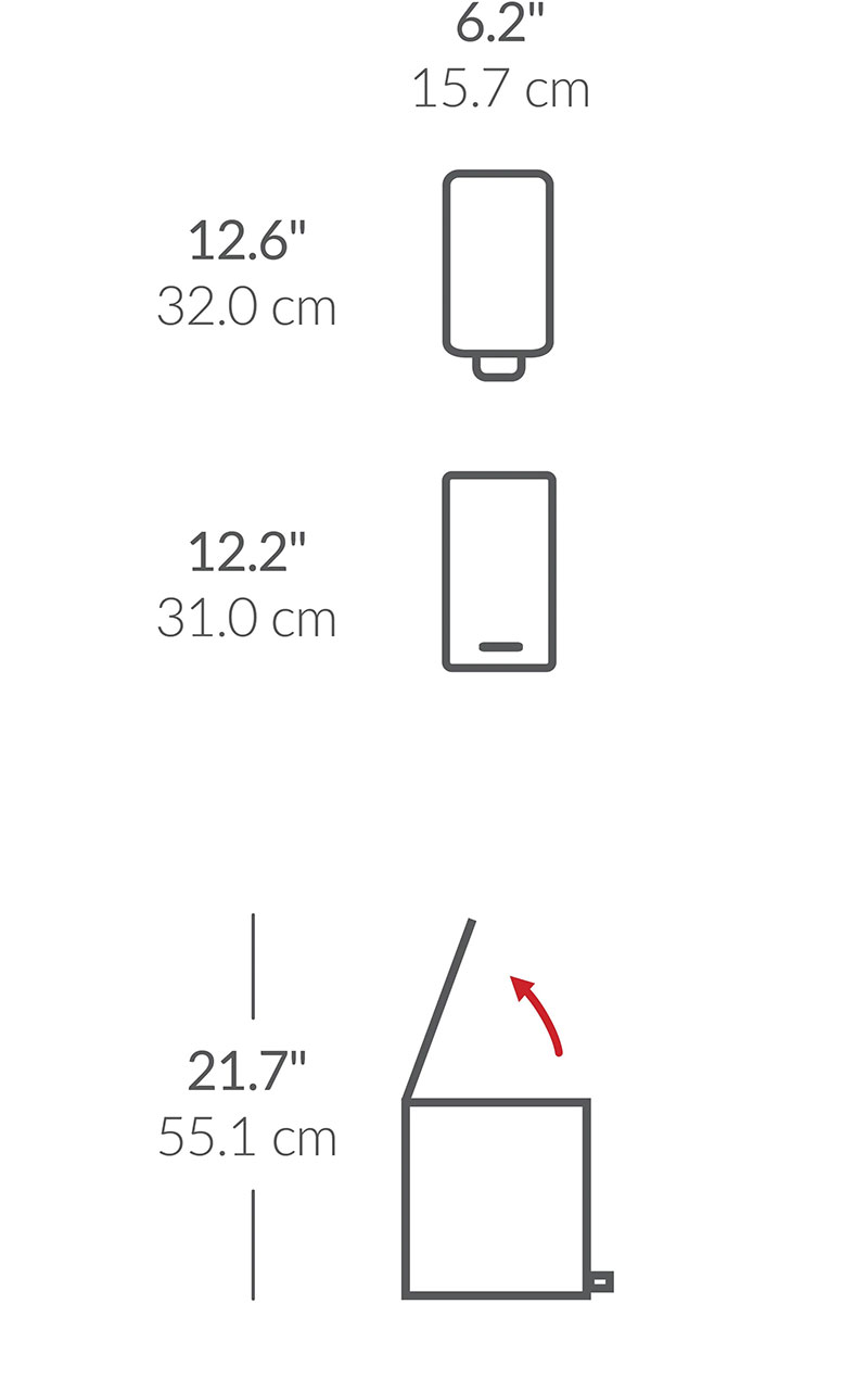 SIMPLEHUMAN ΚΑΔΟΣ ΜΕ ΠΕΤΑΛΙ 5L ΑΝΟΞΕΙΔΩΤΟ ΑΤΣΑΛΙ