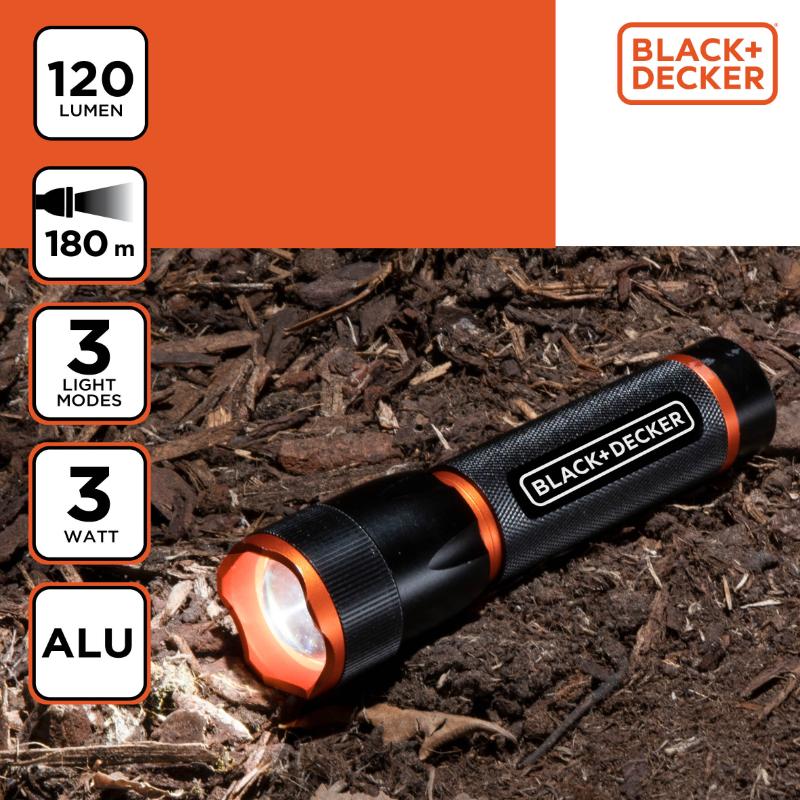 BLACK&DECKER ΦΑΚΟΣ LED 3W 120LM 180M ΑΚΤΙΝΑ ΔΕΣΜΗΣ