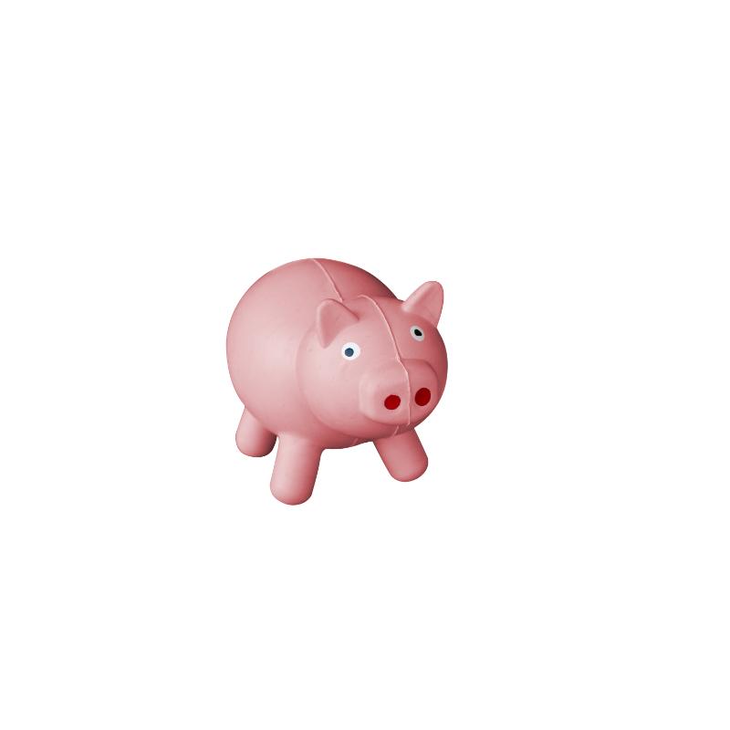 DOG TOY PIG RUBBER 13X7CM - PINK