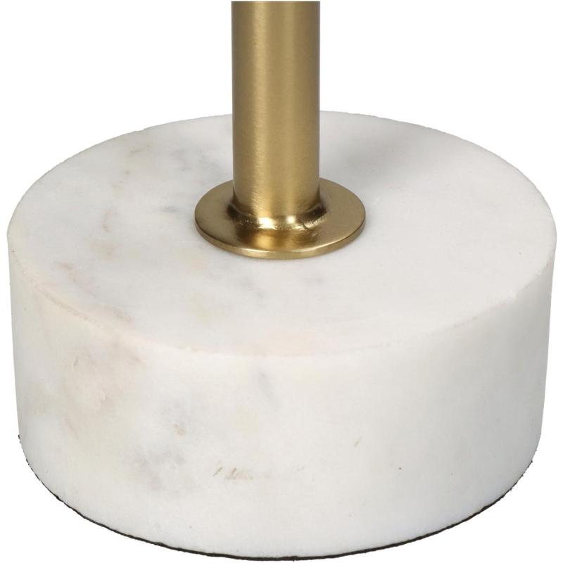 CANDLE HOLDER MARBLE 7.5X7.5X34CM - GOLD