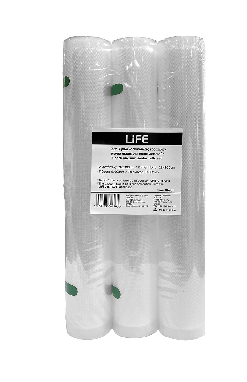 LIFE ROLL 28300 VACUUM SEALER ROLLS - SET OF 3