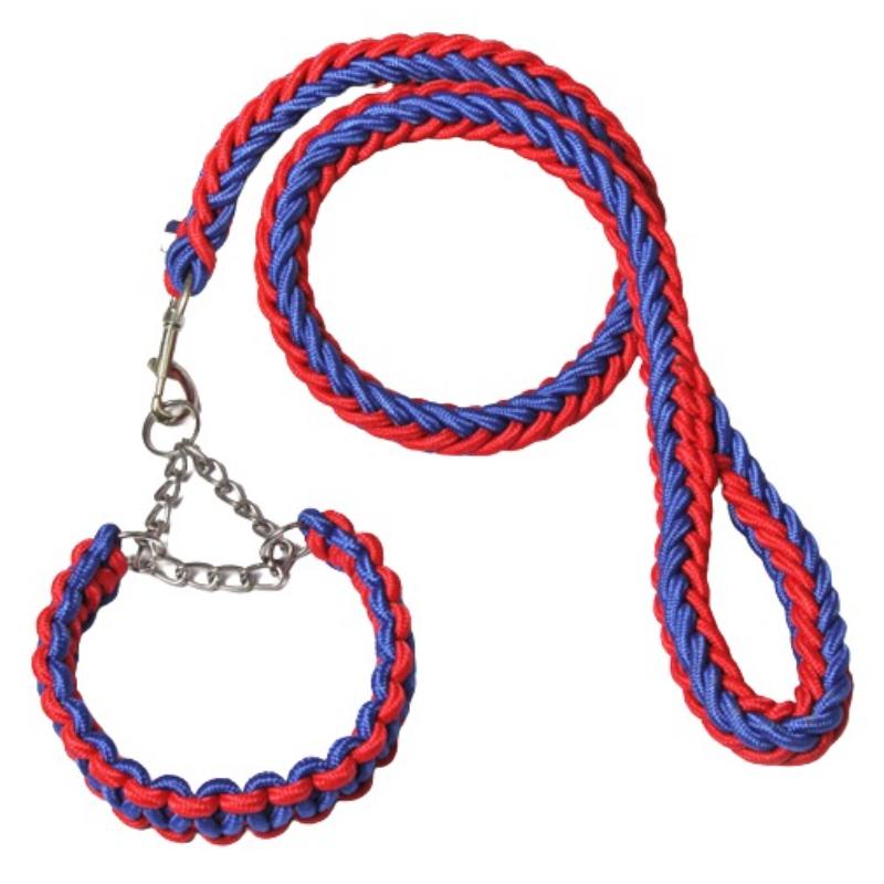 THICK ROPE DOG LEASH WITH COLLAR 130CM