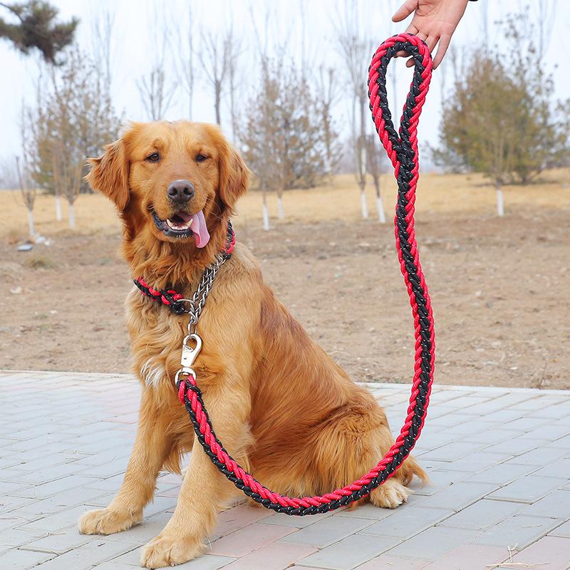 THICK ROPE DOG LEASH WITH COLLAR 130CM