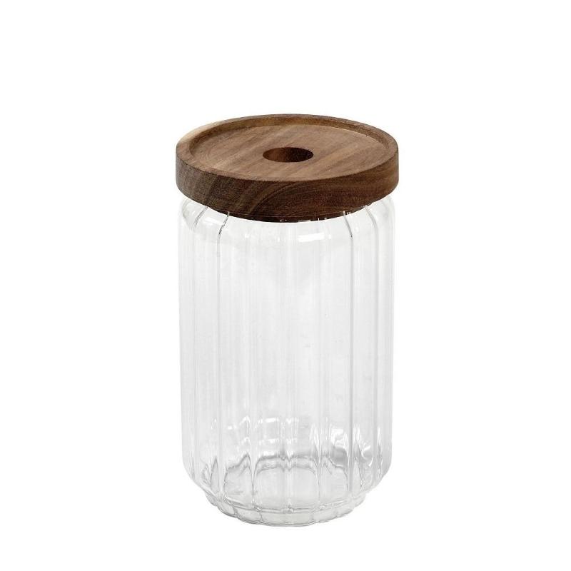 ESPIEL GLASS JAR ACACIA 0.75L