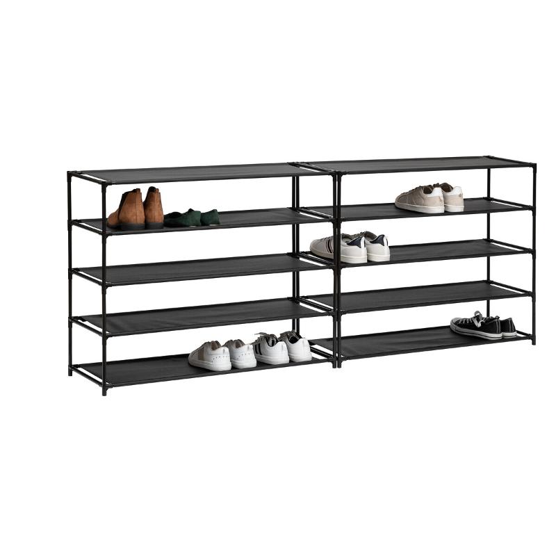 FIVE SHOE RACK WITH 10 SHELVES - GREY