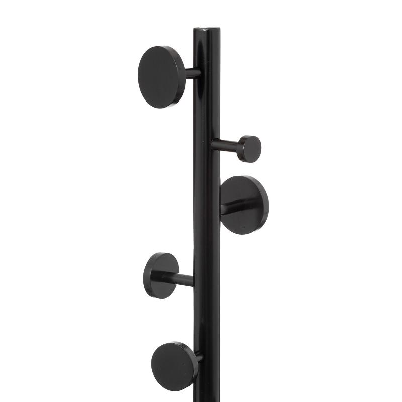 FIVE COAT RACK WITH 8 ROUND HOOKS - BLACK