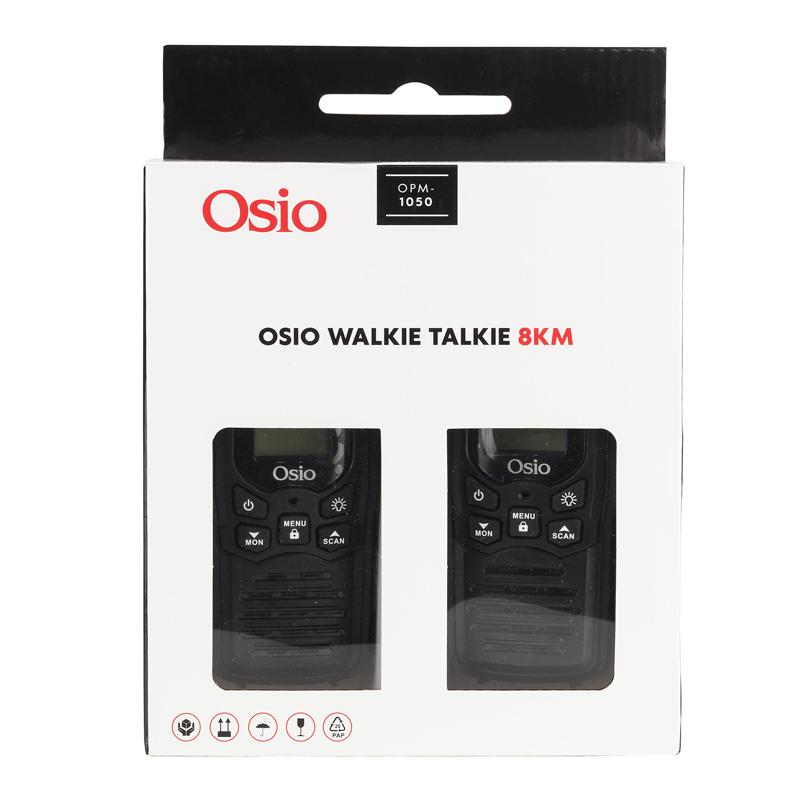 OSIO OPM-1010 PMR WALKIE TALKIE UP TO 8KM - BLACK