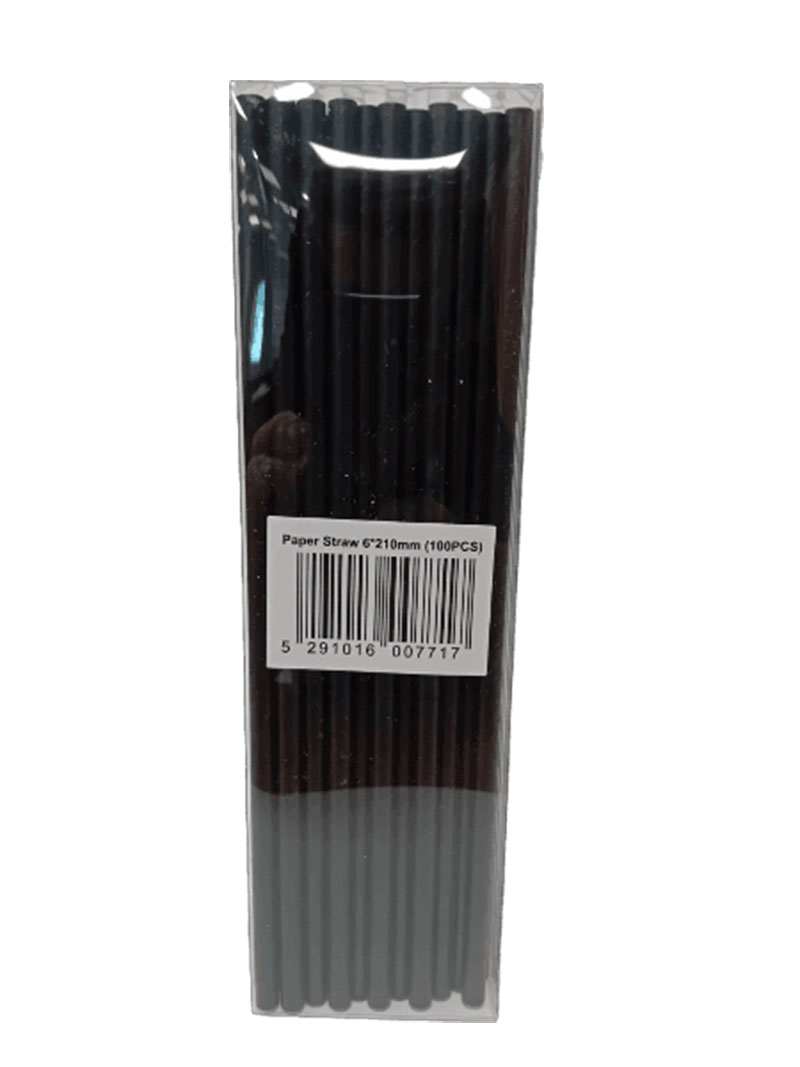 PAPER STRAWS FRAPPE - 100PCS - BLACK