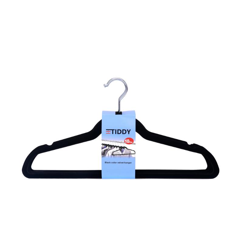 VELVET HANGERS 10 PIECES - BLACK