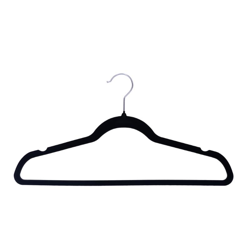 VELVET HANGERS 10 PIECES - BLACK