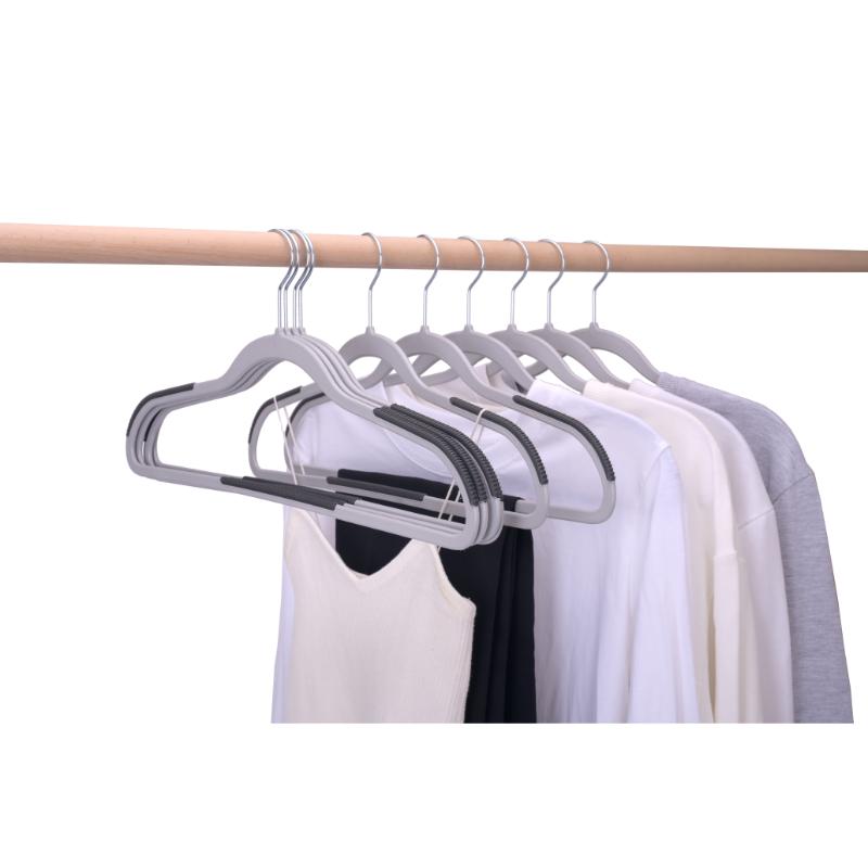 PLASTIC HANGERS 10 PIECES - GREY