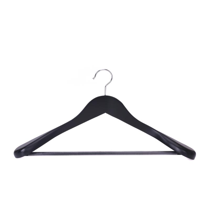 WOODEN COAT HANGER PVC -  BLACK