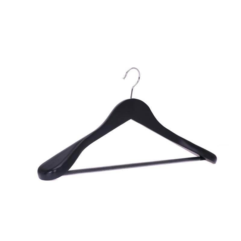 WOODEN COAT HANGER PVC -  BLACK