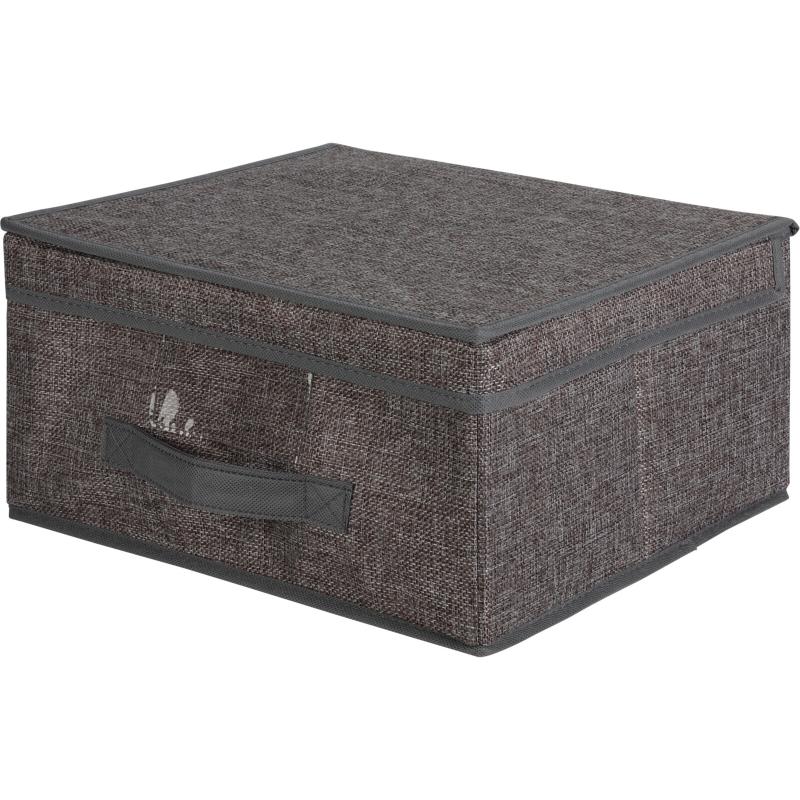 STORAGE BOX WITH FLIP LID 31X28X16CM - LIGHT GREY