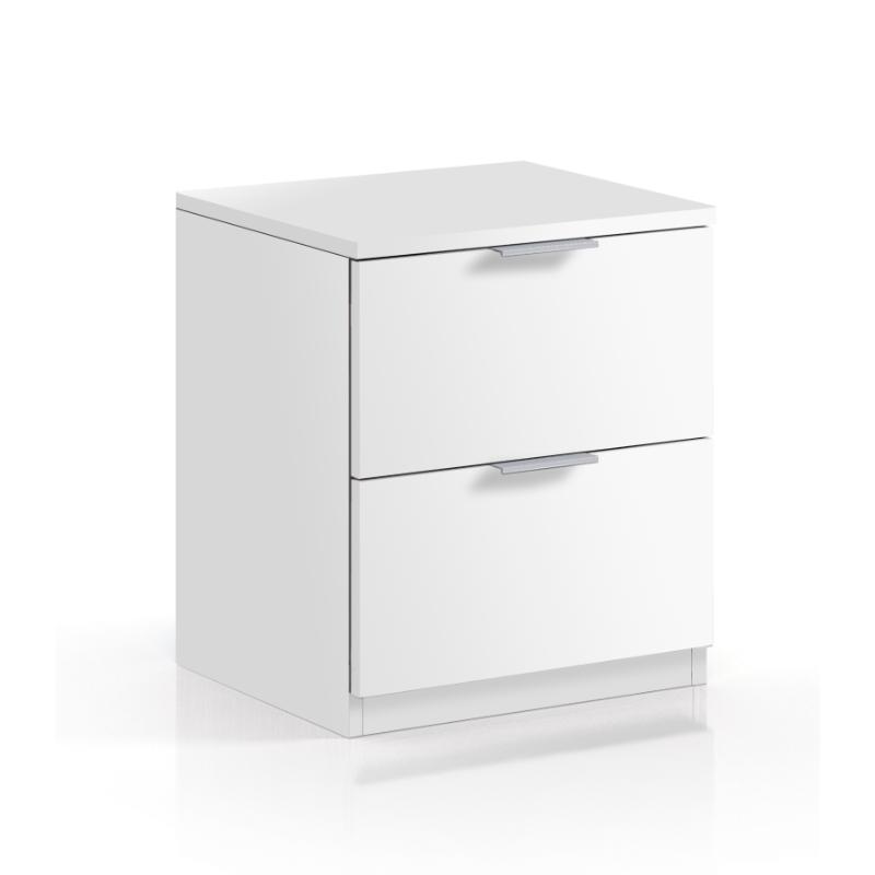 FORES BEDSIDE TABLE 2DRAWER - WHITE