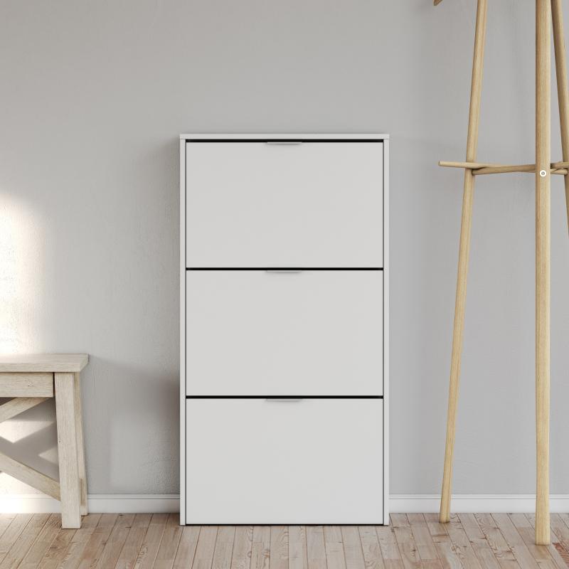 FORES SHOE CABINET 3DOOR - WHITE