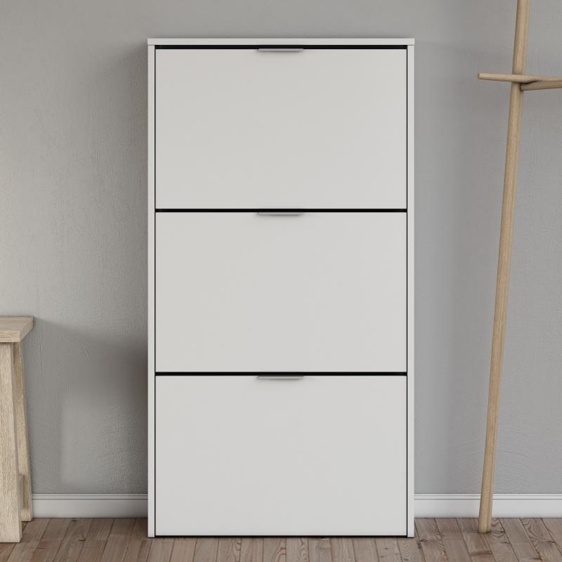 FORES SHOE CABINET 3DOOR - WHITE