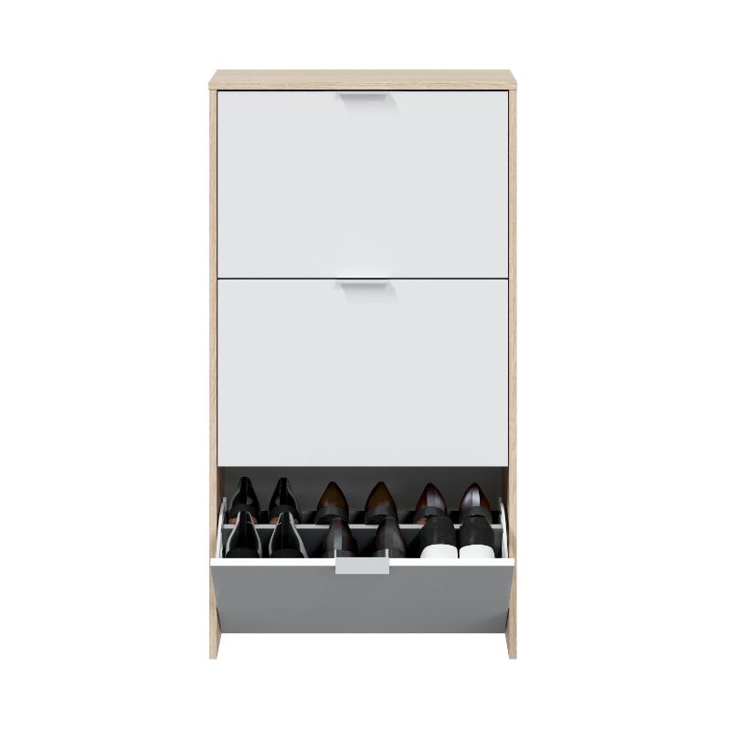 FORES SHOE CABINET 3 DOOR OAK - WHITE