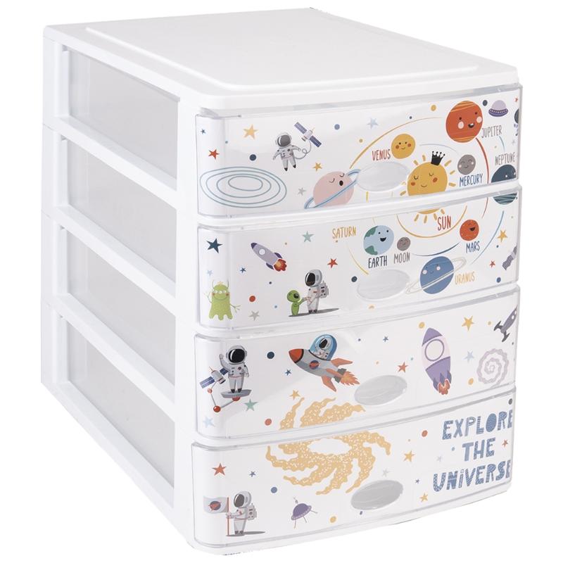 4 DRAWERS IML PLANETS DESIGN 35,5X26,5X35CM