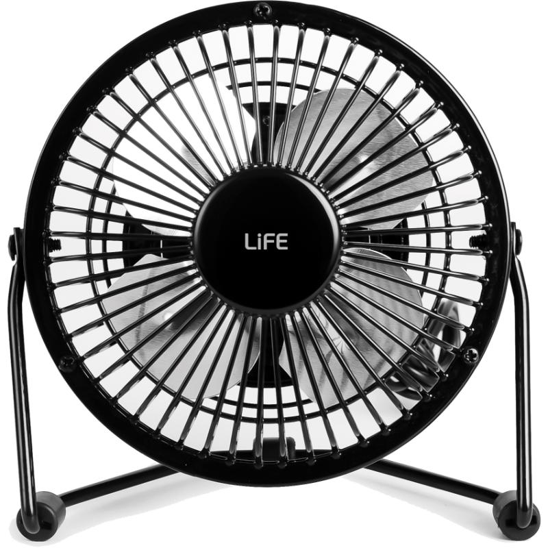 LIFE SUPER4  USB-POWERED MINI METAL FAN BLACK