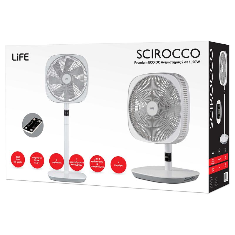 LIFE SCIROCCO PREMIUM FAN 2 IN 1 20W - WHITE