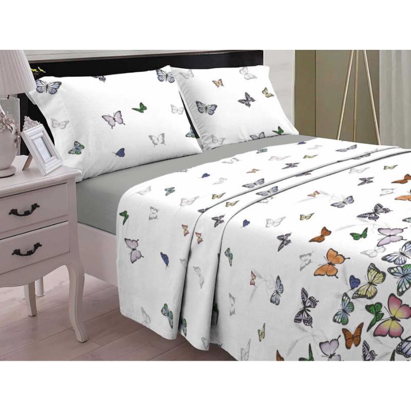 BEDSET DOUBLE 200X270CM BUTTERFLIES