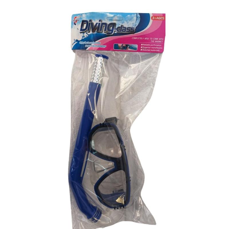 SNORKEL MASK & STRAW - BLUE