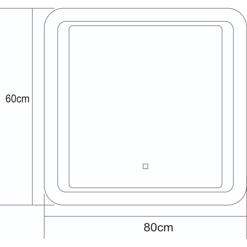 ΚΑΘΡΕΠΤΗΣ ΜΕ ΦΩΤΙΣΜΟ LED 80X60CM