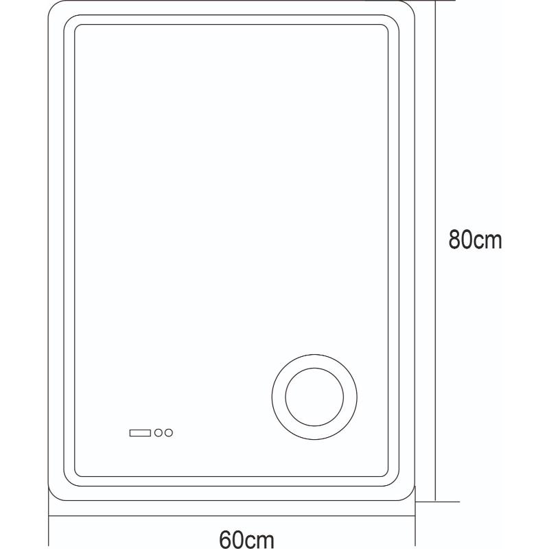 IC MIRROR LIGHT&HEAT MAGN.60X80CM