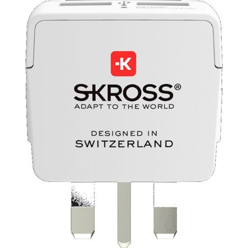 SKROSS UK USB TRAVEL ADAPTER - WHITE