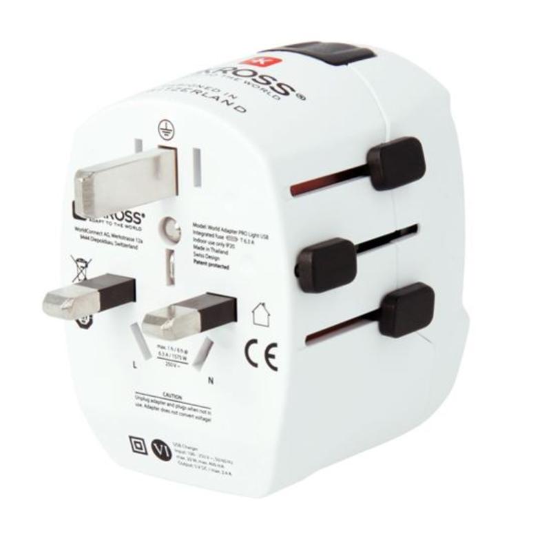 SKROSS TRAVEL ADAPTER PRO LIGHT USB A+C - WHITE