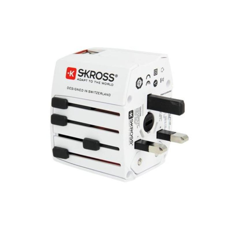 SKROSS USB TRAVEL ADAPTER 2XUSB-A -UNIVERSAL - WHITE