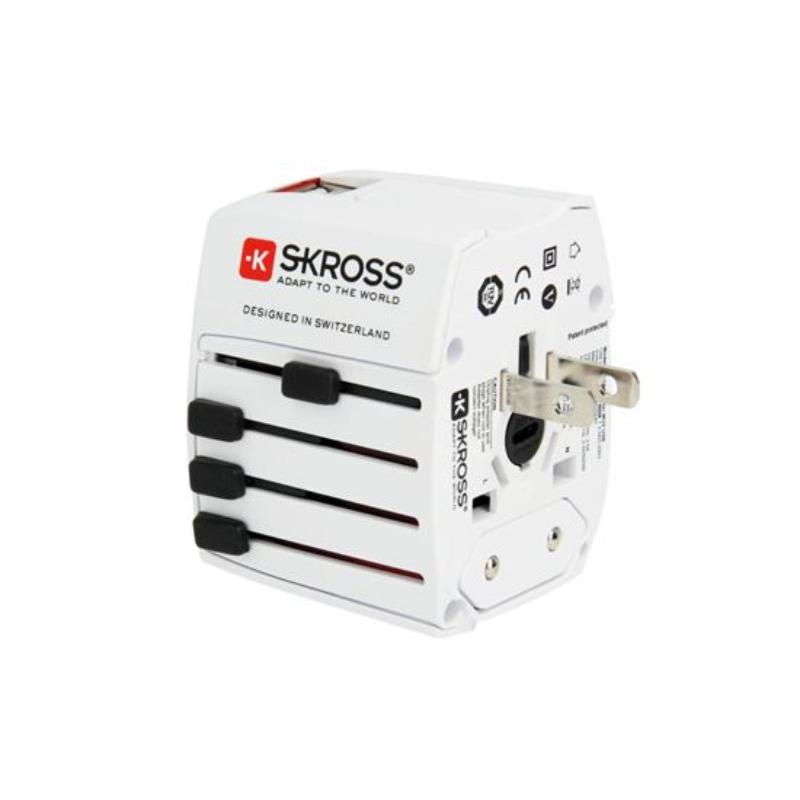 SKROSS USB TRAVEL ADAPTER 2XUSB-A -UNIVERSAL - WHITE