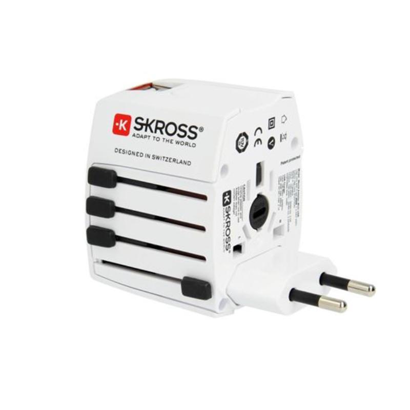 SKROSS USB TRAVEL ADAPTER 2XUSB-A -UNIVERSAL - WHITE