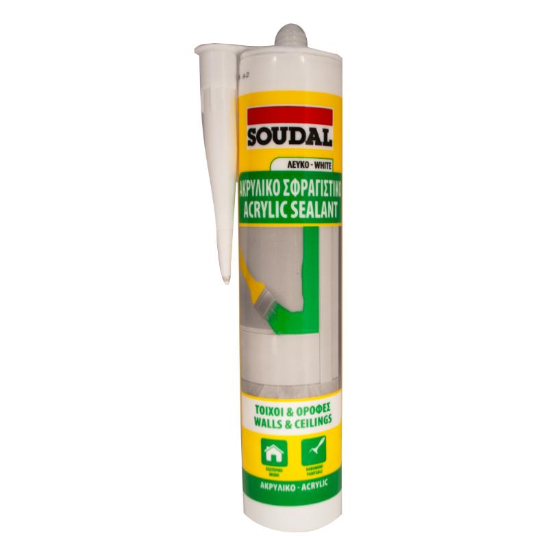 SOUDAL ACRYLIC SEALANT -  WHITE 280ML